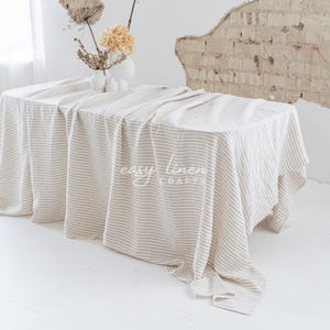 Extra long table cloth, rectangle tablecloth, oval tablecloth, custom tablecloth, stonewashed linen tablecloth, large tablecloth