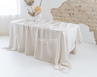 Extra long table cloth, rectangle tablecloth, oval tablecloth, custom tablecloth, stonewashed linen tablecloth, large tablecloth