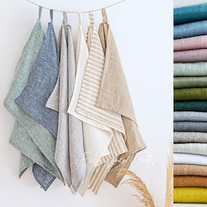 Set of 5 Natural Linen Kitchen Towels - Tea towels - Dish Towel Set - Hand Towels - Eco-Friendly Dishcloths Set - Perfect Kitchen Gift
