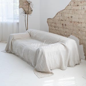 Linen sofa cover, loose couch slipcover, custom sofa slipcover, loveseat slip cover, sofa seat cover