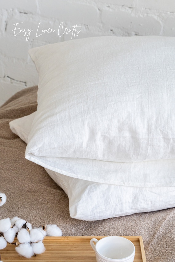 Set of Linen Pillowcases With Envelope Closure, Linen Bed Sham