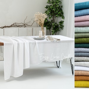 Natural linen table cloth, linen tablecloth, stonewashed linen table cover, rectangular tablecloth, square table cloth, oval table cloth