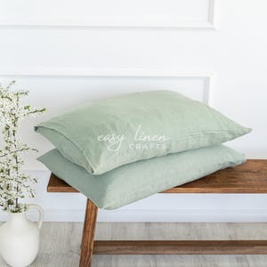 Linen Pillowcases Set of 2, Bed Pillow Covers with Envelope Closure, Sham Covers, Cushion Covers, Standard, Queen, King, Custom Pillowcases