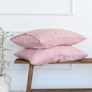 Linen Pillowcases Set of 2, Bed Pillow Covers with Envelope Closure, Sham Covers, Cushion Covers, Standard, Queen, King, Custom Pillowcases