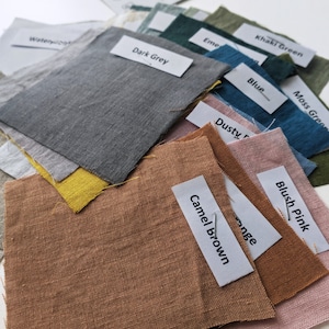 All colors linen fabric samples set fast delivery for linen curtains, shower curtains, linen slipcovers, linen tablecloths, linen bedding image 4