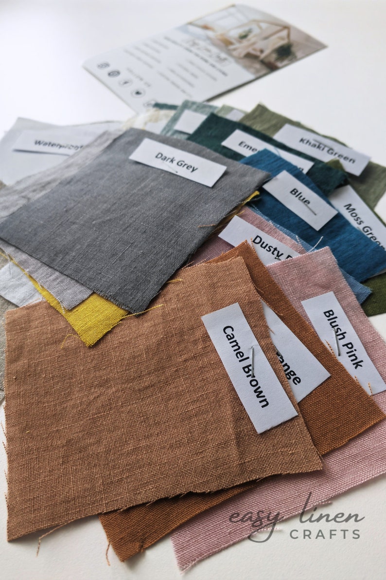 All colors linen fabric samples set fast delivery for linen curtains, shower curtains, linen slipcovers, linen tablecloths, linen bedding image 4