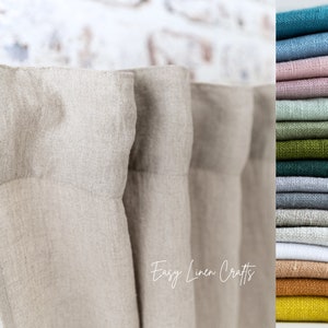 Linen Semi Sheer Back Tab Curtain for Bedroom Living Room - Stonewashed Natural Linen Drape - Long Wide Custom Curtain - 1 Linen Panel
