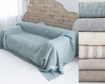 Linen couch cover, extra large couch slipcover, loose custom sofa slip cover, loveseat cover, sofa seat cover, linen sofa throw, sofa topper