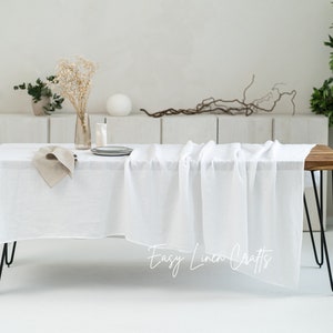 Linen tablecloth in various colors, large linen table cloth, natural tablecloth, custom tablecloth, stonewashed tablecloth, long tablecloth image 2