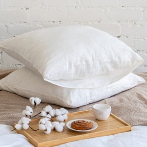 Set of 2 Linen Pillowcases - Envelope Closure Bed Pillow Covers Set - Linen Sham Covers - Standard, Queen, King, Custom Pillow Cases Set