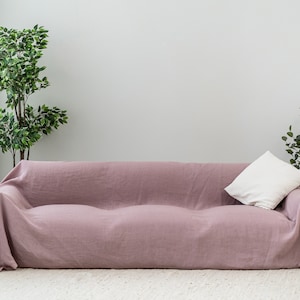 Sofa cover, linen couch cover, custom armchair cover, linen slip cover, natural linen loveseat cover