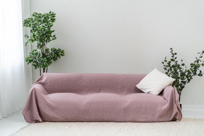 Sofa cover, linen couch cover, custom armchair cover, linen slip cover, natural linen loveseat cover