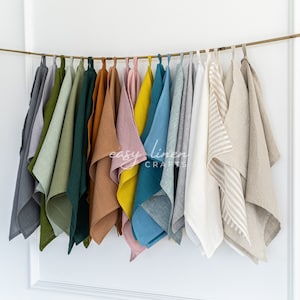 Linen Towels Set, 5 Linen Dish Towels, Linen Hand Towels, Linen Tea Towels Set, Kitchen Tea Towels, Washed Natural Linen Towels, Dish Cloth
