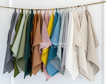 Linen Towels Set, 5 Linen Dish Towels, Linen Hand Towels, Linen Tea Towels Set, Kitchen Tea Towels, Washed Natural Linen Towels, Dish Cloth