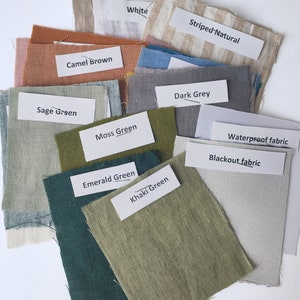 All colors linen fabric samples fast delivery, set of linen swatches for canopy bed curtains, bedding, slipcovers, tablecloths, napkins image 4