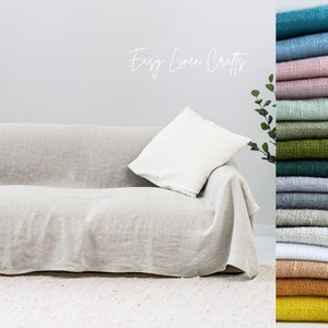 Sofa Slipcover, Stonewashed Linen Couch Cover, Natural Linen Loveseat Cover, Large Sofa Cover, Couch Cover, Linen Custom Slip Cover