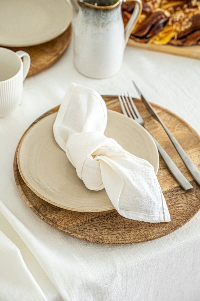Linen napkins set in various colors, stonewashed linen napkins, table cloth napkins set, cloth dinner napkins set, custom cloth napkins image 1