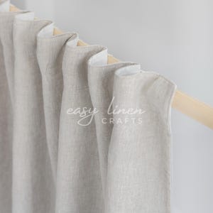 Linen blackout curtain, blackout drape, custom blackout curtain, natural darkening window curtain, long lined curtain drapery - 1 Panel