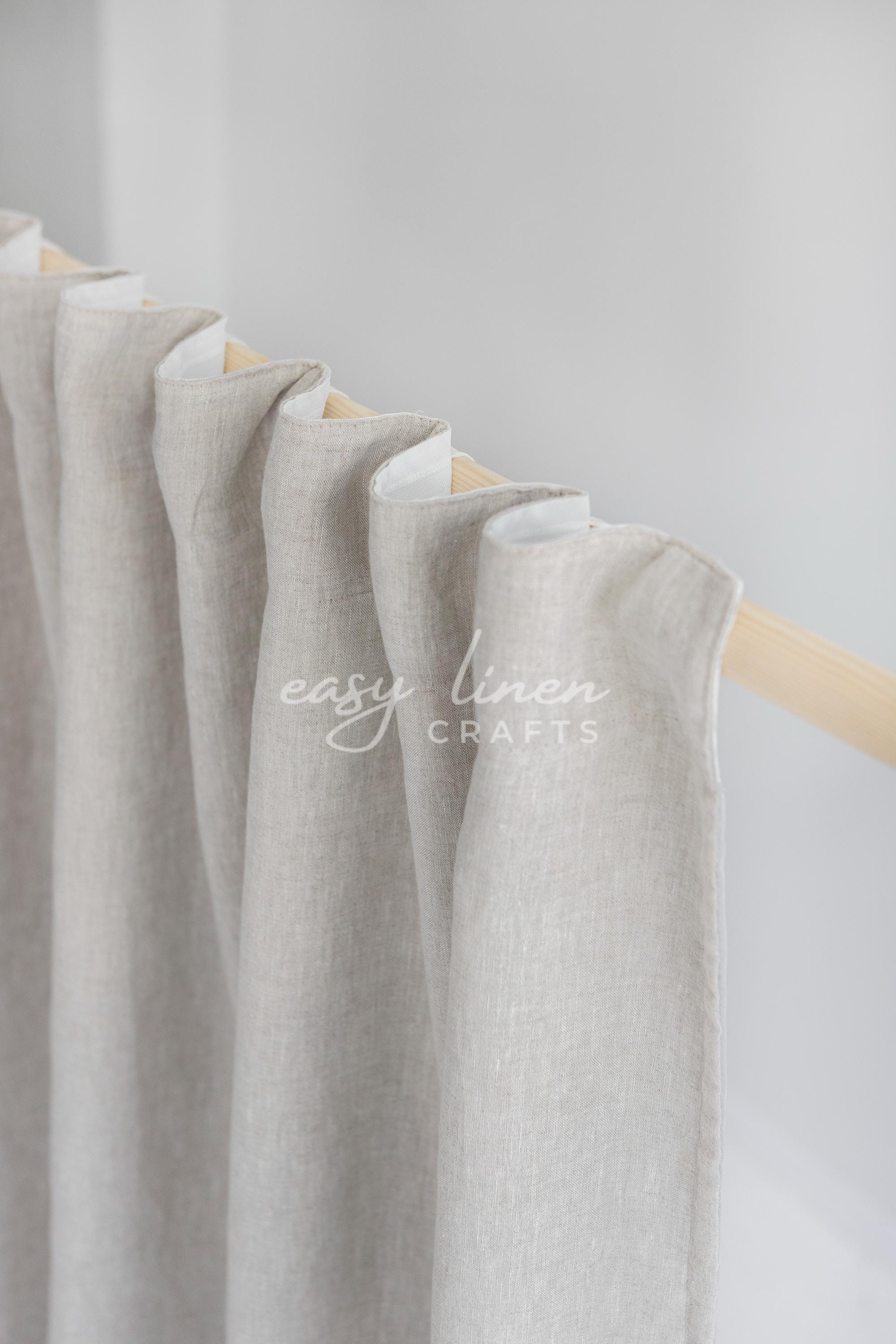 Linen blackout curtain, blackout drape, custom blackout curtain, natural darkening window curtain, long lined curtain drapery - 1 Panel