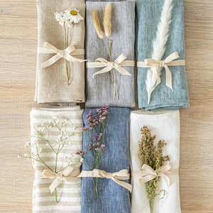 Linen napkins set in various colors, stonewashed linen napkins, table cloth napkins set, cloth dinner napkins set, custom cloth napkins image 7