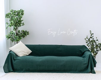 Linen Sofa Slipcover, Linen Couch Cover for Loveseat, Sofa Seat Cover, Custom Linen Cover, Armchair Cover, Couch Slip Cover Throw