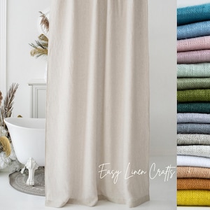 Waterproof shower curtain with back tabs, bathroom curtain, extra long shower curtain, wide bathtub curtain, custom clawfoot tub drape