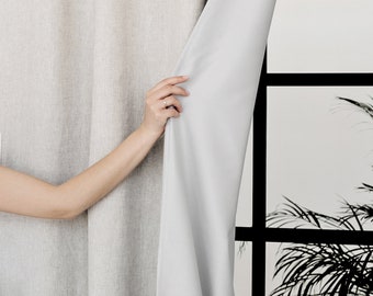 Natural Linen Blackout Curtain Panel - Lined Drapery for Bedroom - Darkening Living Room Curtain - Custom Large Window Drape - 1 Panel
