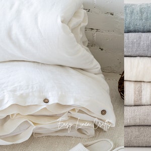 Linen Duvet Cover - Queen, King, Twin or Double Size - Custom Comforter Cover - Soft and Luxurious Linen Bedding - 1 Duvet Cover