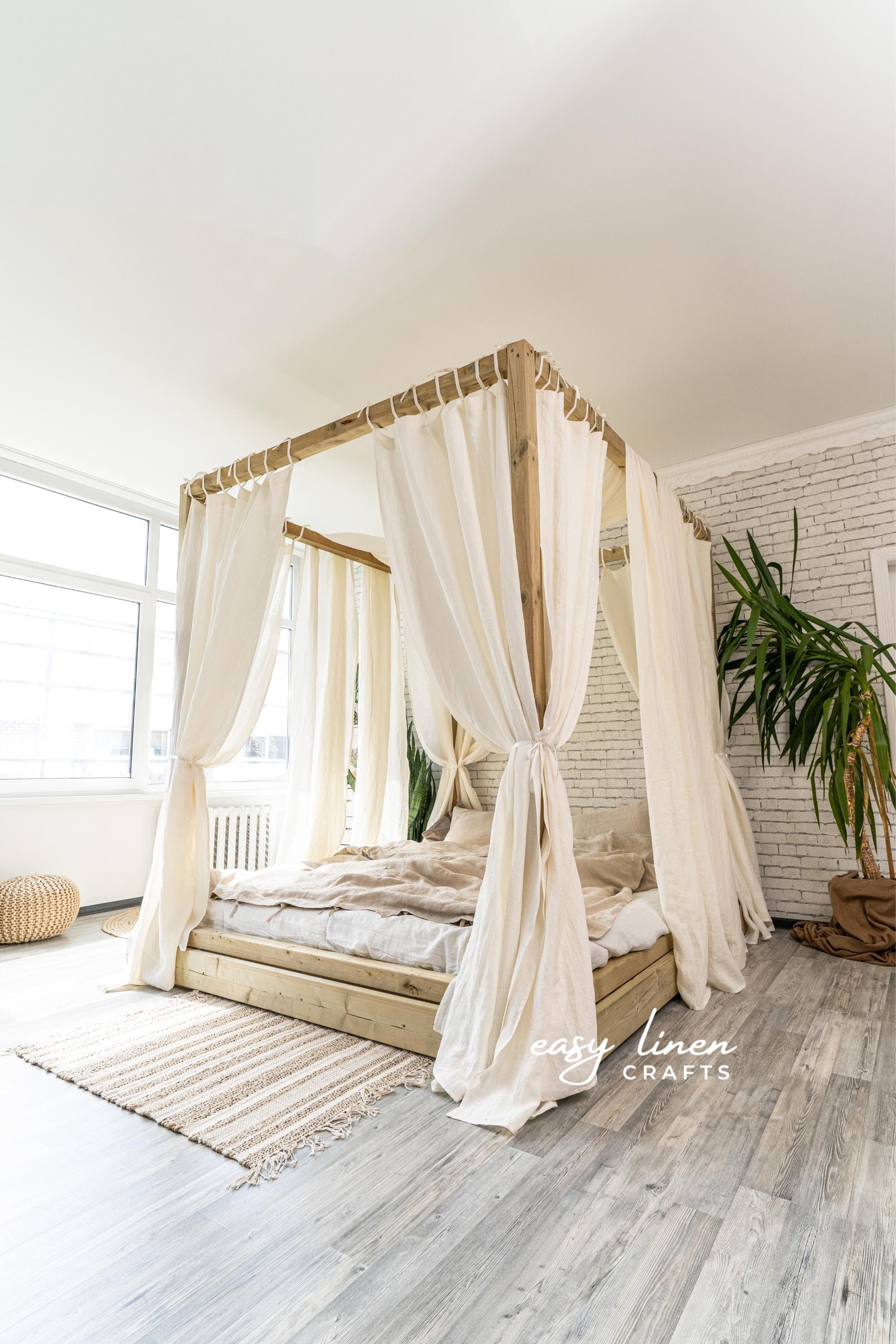 Curtain stand for bed discount