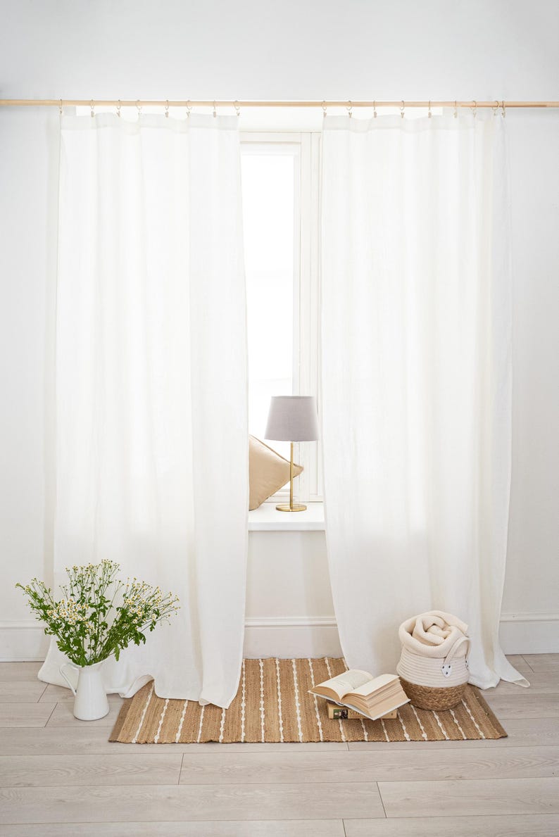 Linen Curtains Panel With Multifunctional Tape. Custom Order for