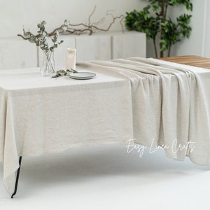 Rectangle linen tablecloth, extra long table cloth, natural tablecloth, custom tablecloth, dining table cover, stonewashed linen table cloth