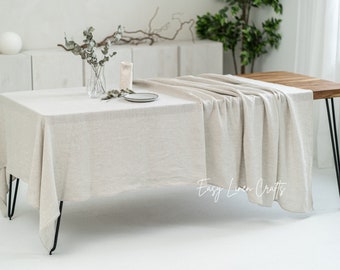 Rectangle linen tablecloth, extra long table cloth, natural tablecloth, custom tablecloth, dining table cover, stonewashed linen table cloth