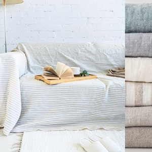 Linen Couch Cover | Sofa Cover | Linen Slip Cover | Natural Linen Sofa Cover | Custom Slipcover | Loose Linen Couch Throw
