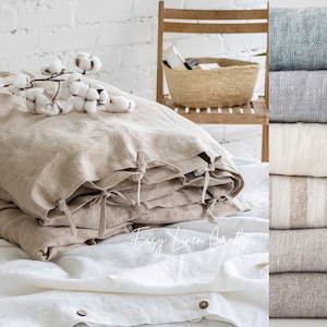 Natural Linen Duvet Cover - Custom Queen, King, Full Comforter Cover - Linen Cover for a Luxurious Bedroom Sanctuary - 1 Duvet Cover