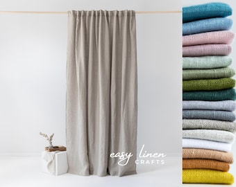 Waterproof linen shower curtain panel, wide shower drape with waterproof lining, linen douche curtain, custom shower curtain