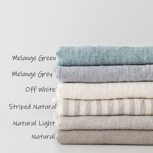 Striped Natural linen pillowcase. Stonewashed fabric standard, Queen, King custom bed pillow cover. Washed farmhouse sofa cushion pillowslip