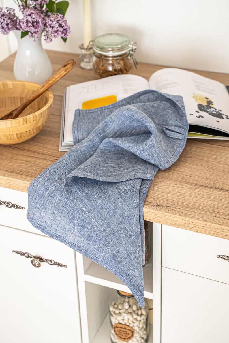 Linen Tea Towel With Loop Natural Linen Hand Towel Pure Etsy
