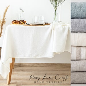 Linen Tablecloth - Extra Large Custom Rectangular and Round Sizes - Table Decoration