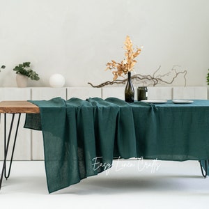 Linen tablecloth in various colors, large linen table cloth, natural tablecloth, custom tablecloth, stonewashed tablecloth, long tablecloth image 4