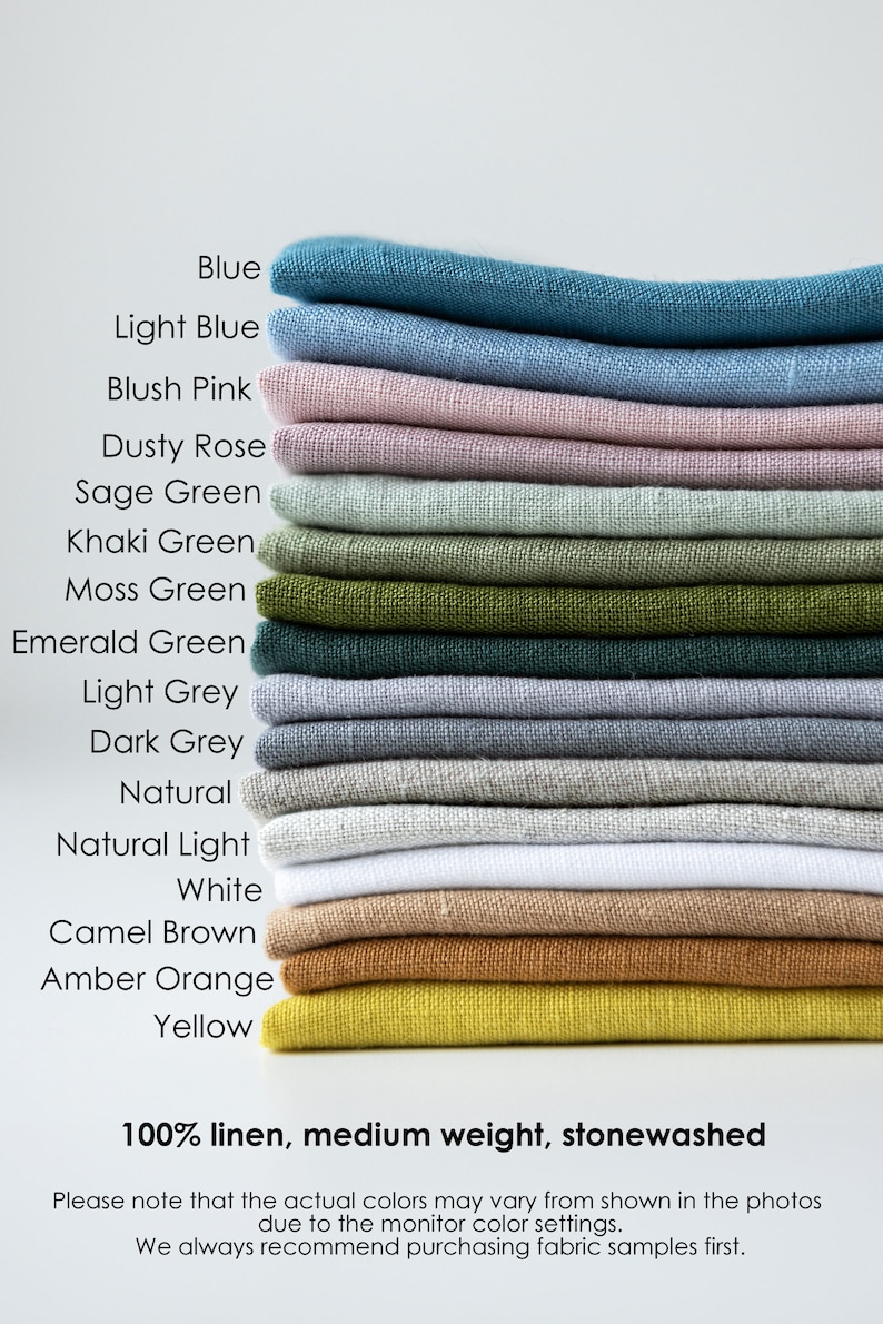All colors linen fabric samples fast delivery, set of linen swatches for canopy bed curtains, bedding, slipcovers, tablecloths, napkins image 2