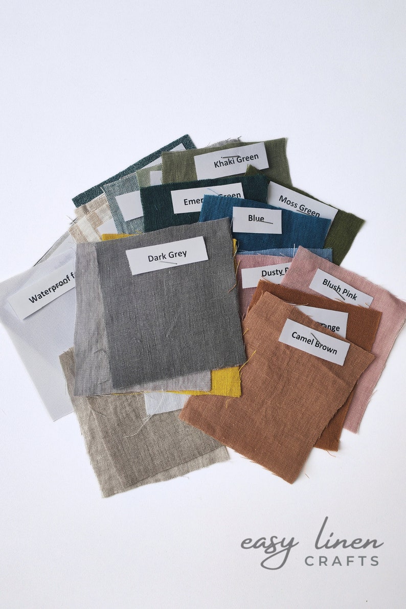 All colors linen fabric samples fast delivery, set of linen swatches for canopy bed curtains, bedding, slipcovers, tablecloths, napkins image 5