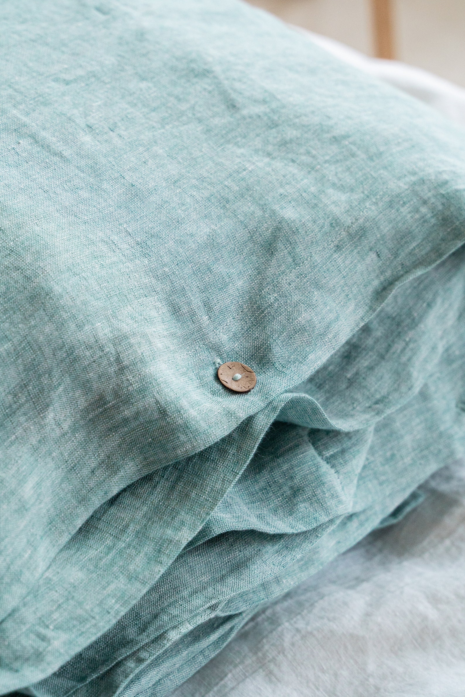 Linen Duvet Cover Green Tea
