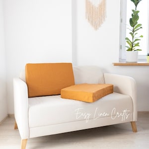Linen Zippered Sofa Cushion Covers Couch Pillow Slipcovers Linen Sofa