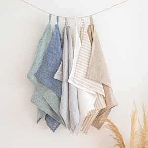 The Linen Works Washed Linen Tea Towels