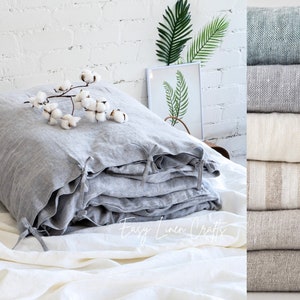 Linen Duvet Cover - Queen, King, Double, Custom Sizes Quilt Cover - Linen Bedding - 1 Duvet Cover