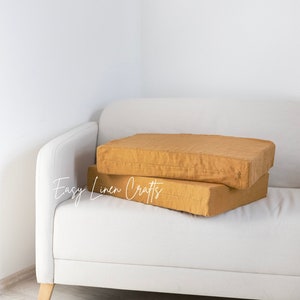 Linen Zippered Sofa Cushion Covers Couch Pillow Slipcovers Linen Sofa