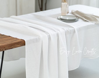 Nappe en lin | Grande nappe | Nappe rectangulaire | Nappe personnalisée | Nappe naturelle | cadeau pour elle | Linge de table