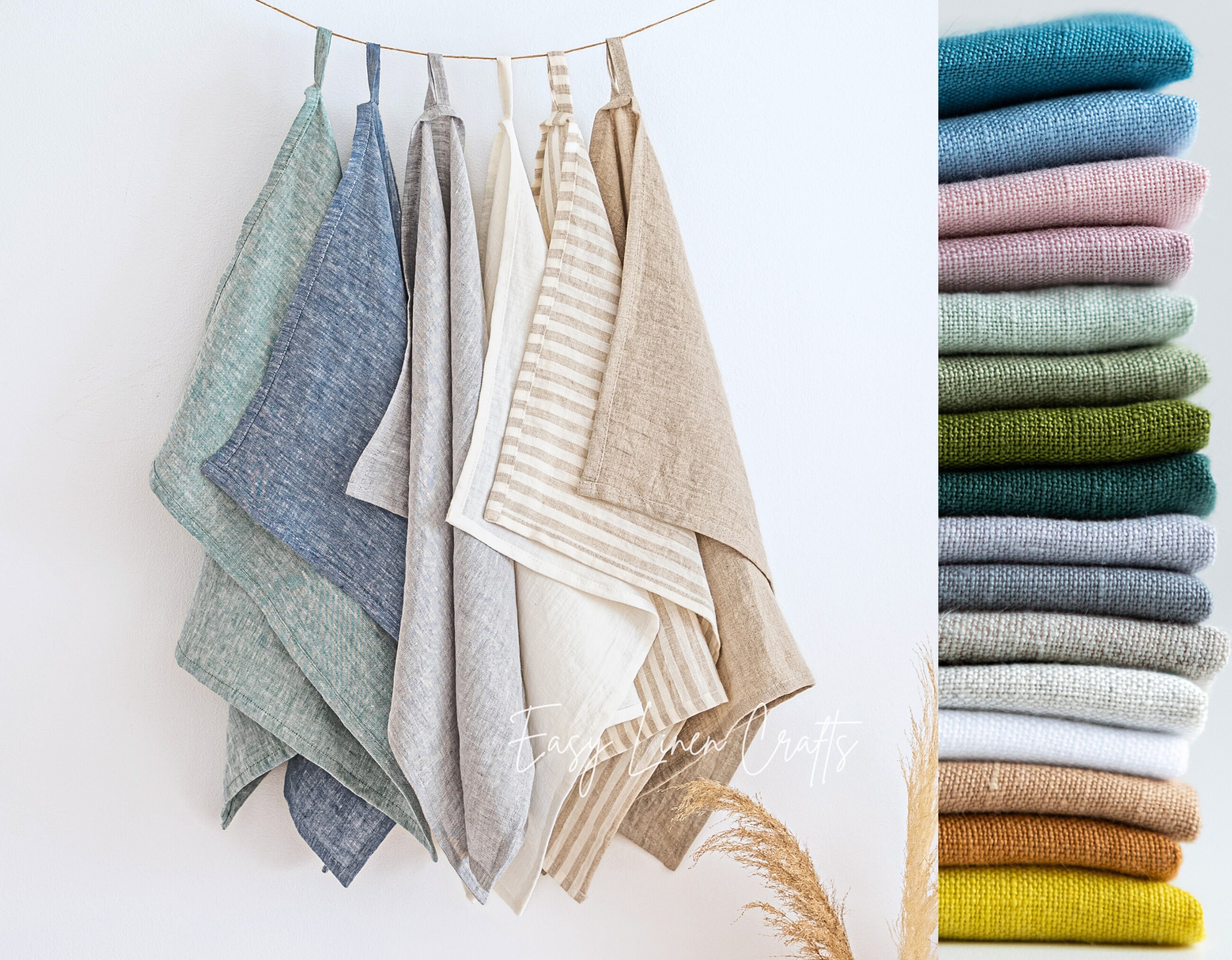 ZOLLNER 5 Strofinacci, 60% Cotone E 40% Lino, 45x65 Cm, Bianco E Giallo - Foto 5