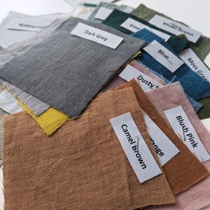 All colors linen fabric samples fast delivery, set of linen swatches for canopy bed curtains, bedding, slipcovers, tablecloths, napkins image 3