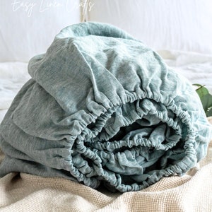 Linen Fitted Sheet for Queen, King, Single or Twin Beds - Linen Sheet - Custom Size Bed Linen - 1 Fitted Sheet